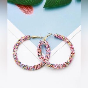 NWT Colorful Hoop Earrings